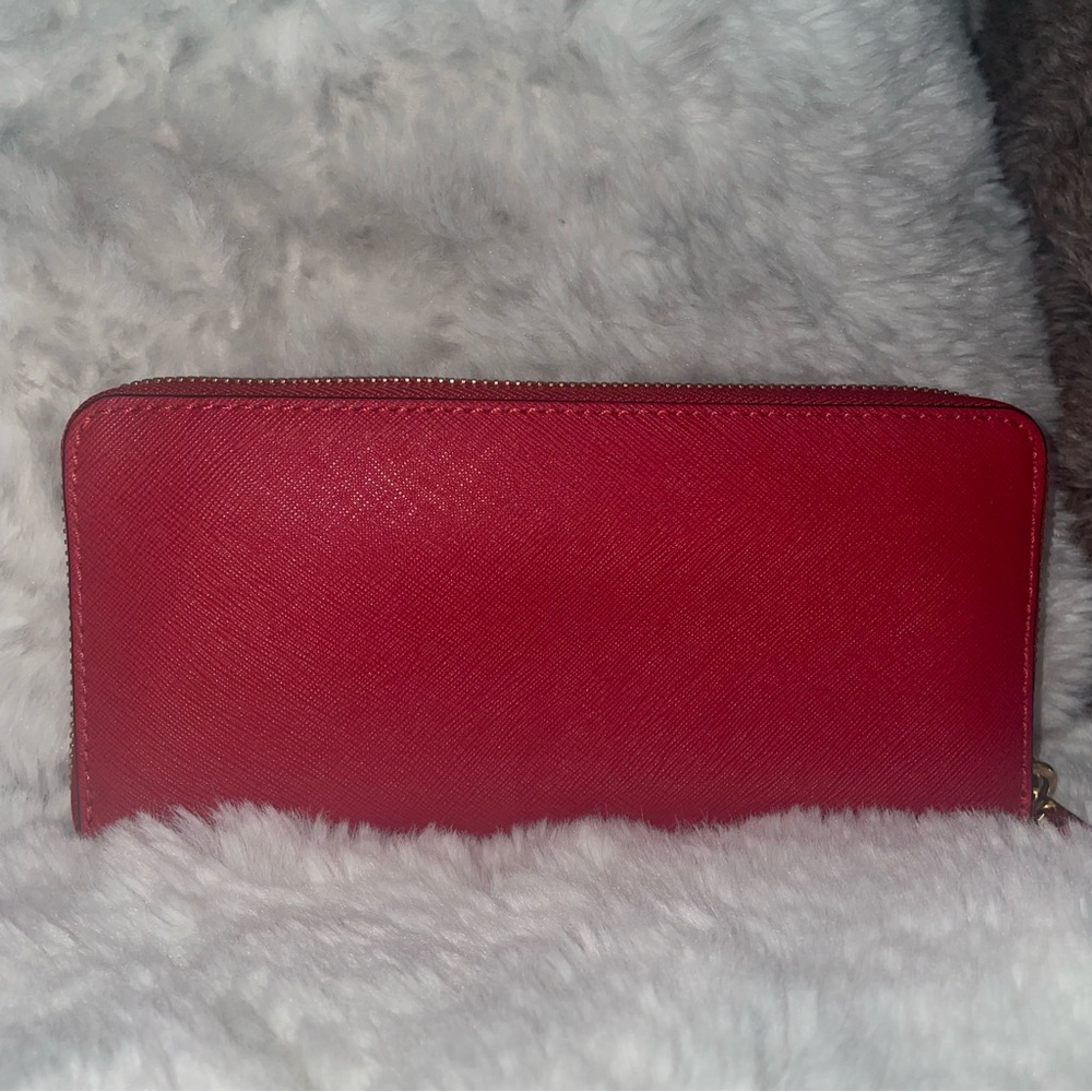 Red saffiano leather Continental wallet large Michael Kors wallet - Picture 13 of 16